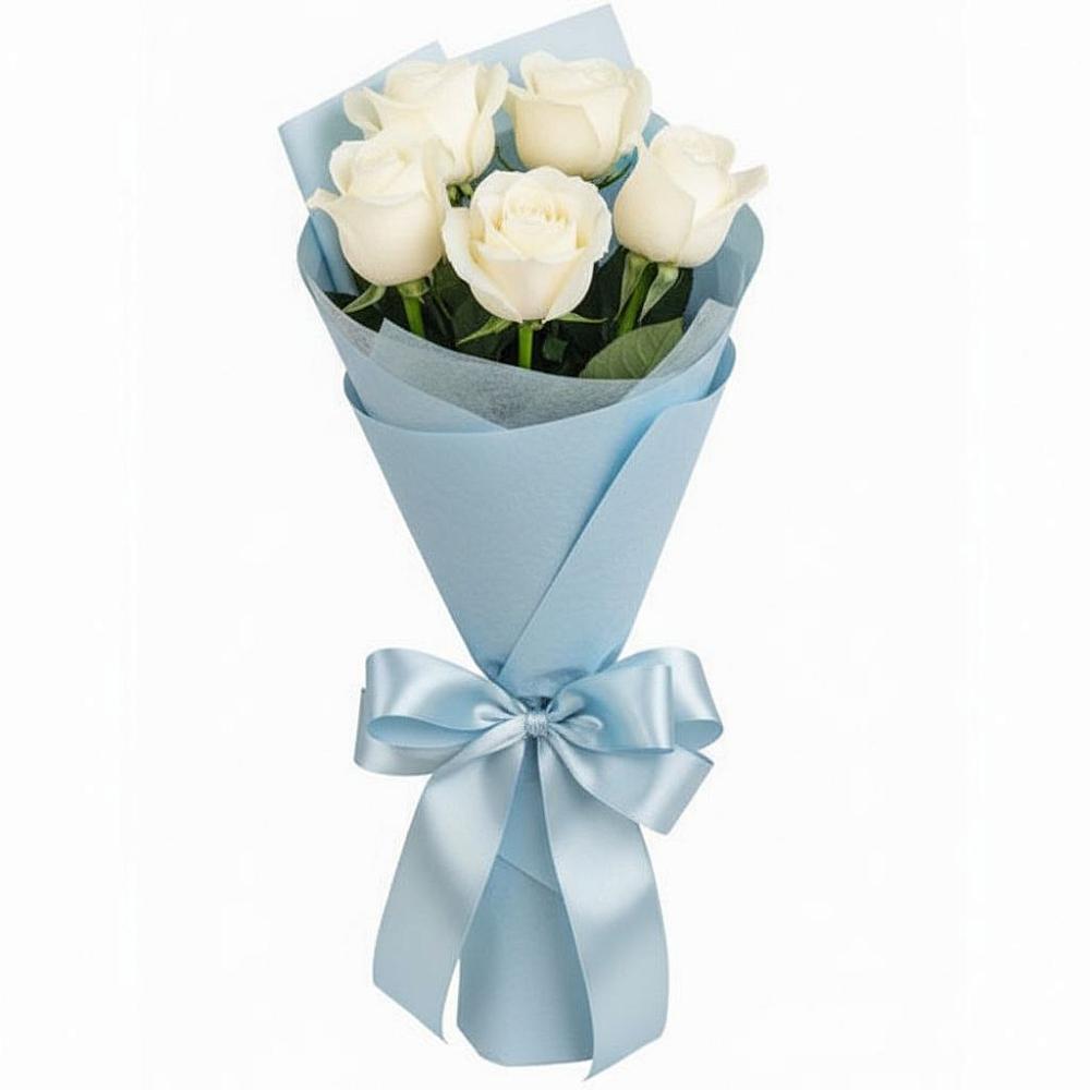 Букет 5 Белых роз Проуд в Старой Вичуге