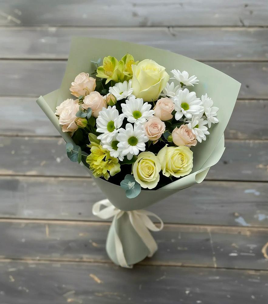 Букет цветов из: Альстромерии, Розы и Хризантемы в Старой Вичуге
