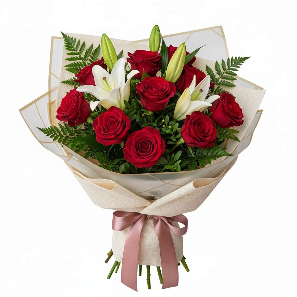 Букет цветов из: Лилии и Розы в Старой Вичуге