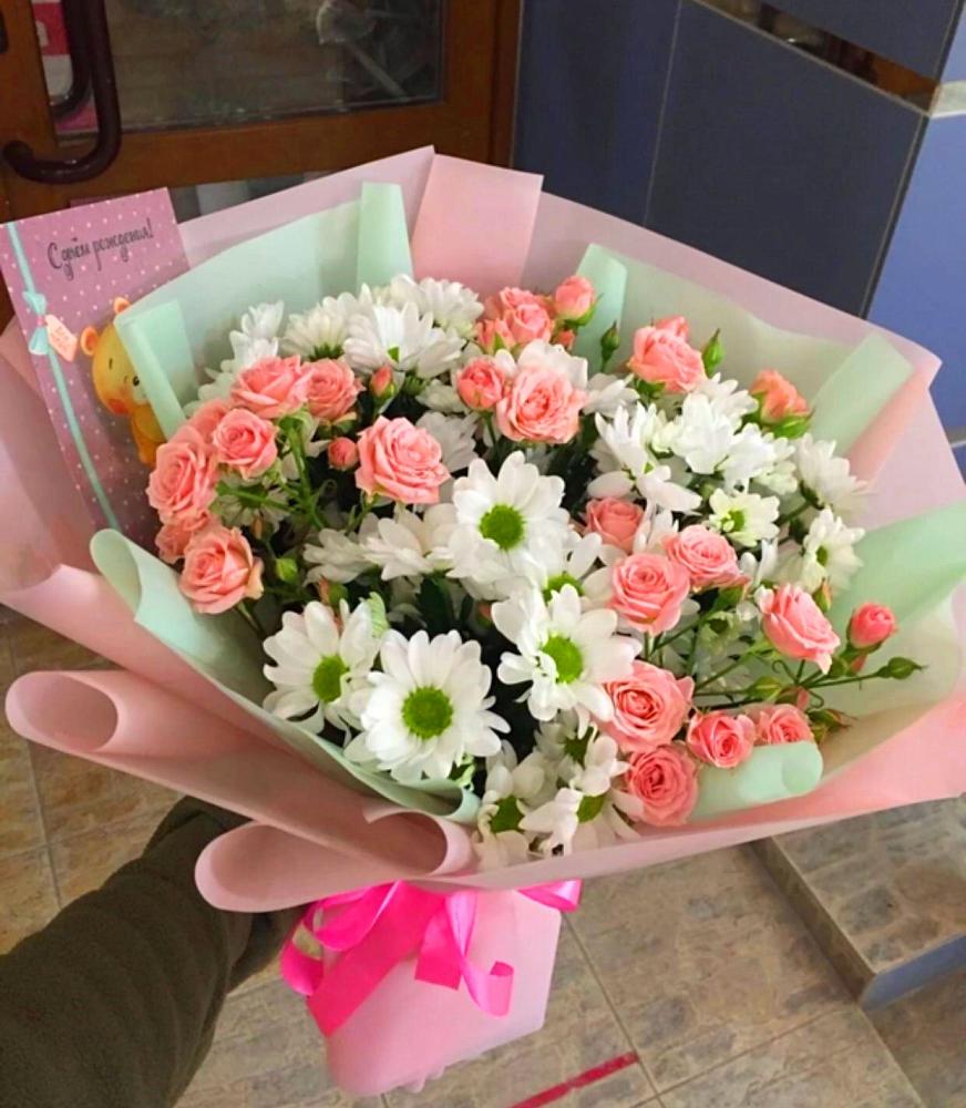 Букет цветов из: Розы и Хризантемы в Старой Вичуге