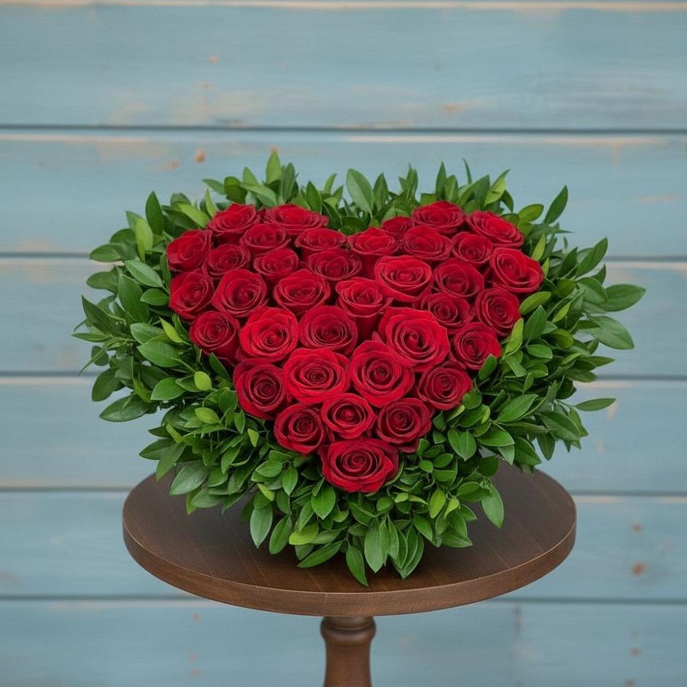 Цветочная композиция из Розы в виде сердца в Старой Вичуге