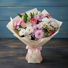 Букет цветов из:  Хризантемы, Альстромерии и Розы #REPLACE_PRED# Старой Вичуге