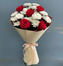 Букет цветов из:  Розы и Хризантемы в Старой Вичуге