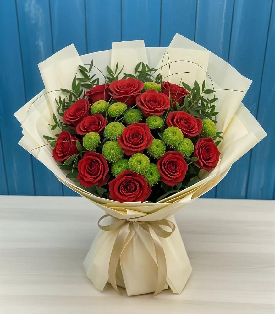 Букет цветов из: Розы и Хризантемы в Старой Вичуге