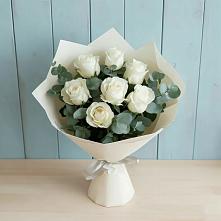 Букет Белые розы в Эвкалипте #REPLACE_PRED# Старой Вичуге